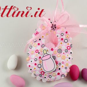Sacchetto a Bavaglino Rosa con Pois e Decoro