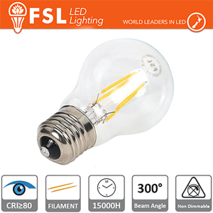 De Sanctis Light & Design – LAMPADINA LED BULBO A FILAMENTO A60 E27 7W 300° 2700K CRI80