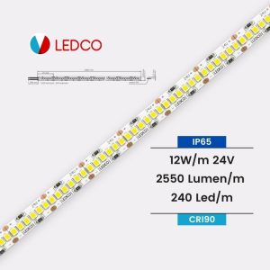 Ledco sl200es striscia led monocolore 2835 5 metri 12 W/M 24V 240 Led/M ip65