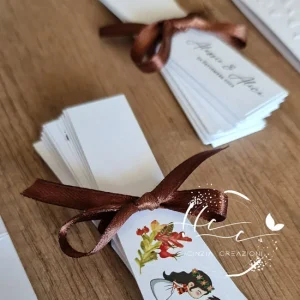 bigliettino bomboniera matrimonio autunno
