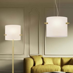 Lampada a sospensione Led paralume CAMDEN E27 diametro 65cm – Trio Lighting