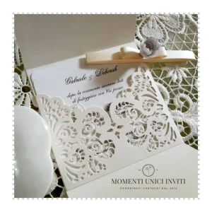 Partecipazione elegante intagliata – Antea