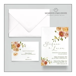 Giardino d’autunno – partecipazione e invito con busta – mod. 13×18