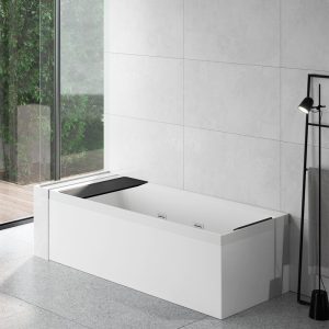NOVELLINI – Vasca da Bagno Rettangolare DIVINA 35 WHIRPOOL con 2 pannelli finitura Laminato Bianco